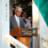 President Taylor Reveley offers remarks at the AidData and ITPIR Open House.